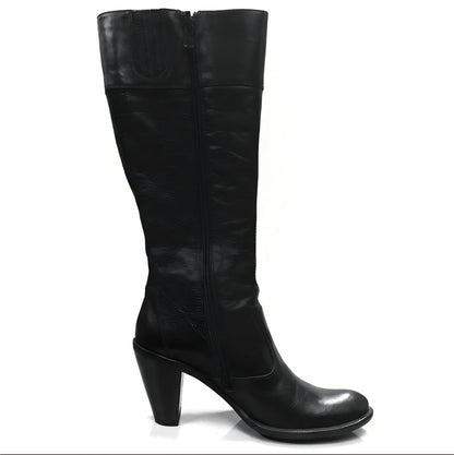 Stivali Texani Donna NeroGiardini 00580, Vera Pelle, Nero, Tacco, Zip - 39 EU