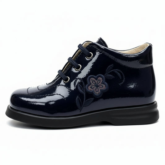 Scarpe da Bambina, Vera Pelle in Vernice, Blu Notte, Safari Kid's