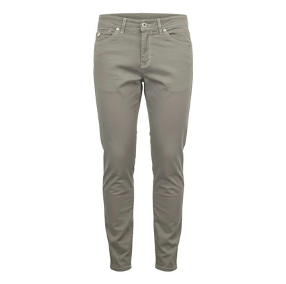 Pantaloni Uomo Nero Giardini, Grigio, Gabardina, Tasche, 46 IT