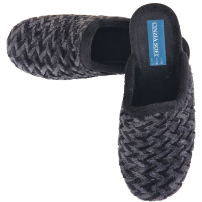 Cinzia Soft ED13018 002 Ciabatte Pantofole Calde Donna Velour Nero