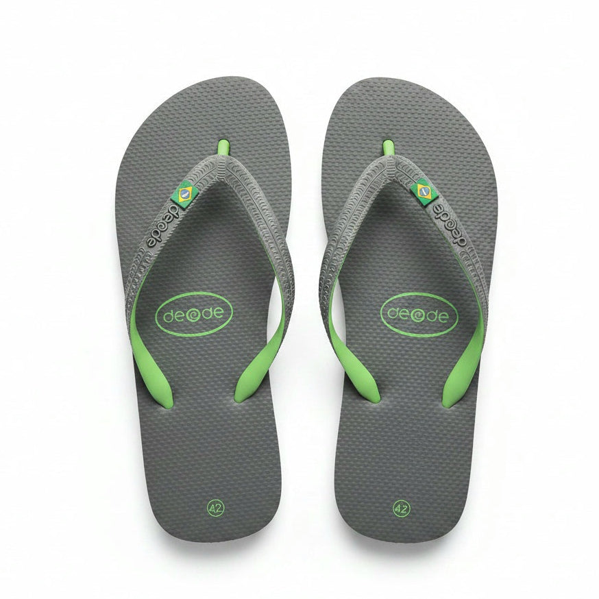 Infradito Mare Uomo Bandiera Brasile – Grigio e Verde