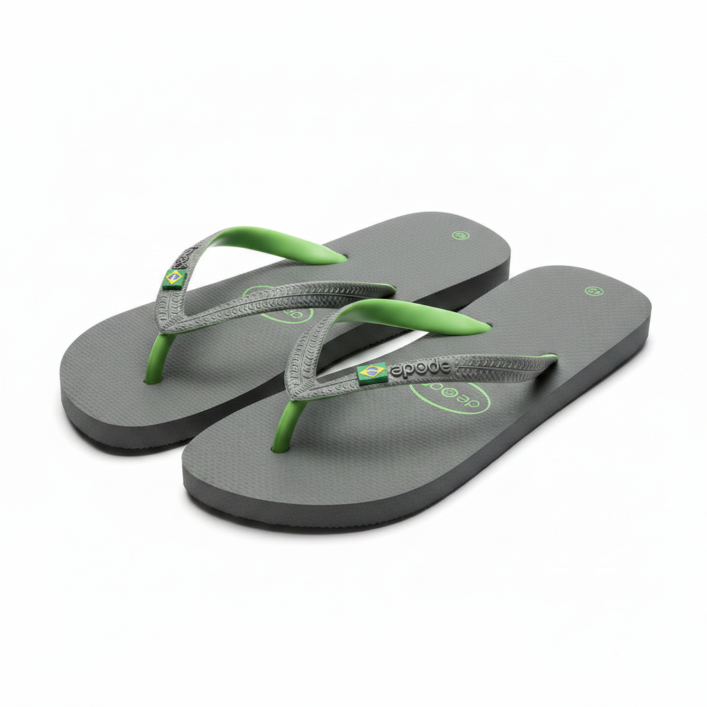 Infradito Mare Uomo Bandiera Brasile – Grigio e Verde