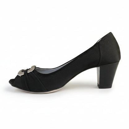 Décolleté Spuntate NeroGiardini, Nero, Vera Pelle, Raso, 38 IT, Open Toe