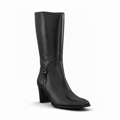Stivali Donna PATANI 30685 Vera Pelle Nappa Nera con Zip e Tacco a Blocco – Numero 40