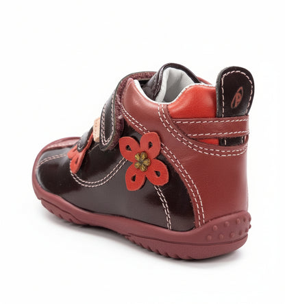 Scarpe da bambina con Strappo, Fiori, Vera pelle, Vernice, Rosso - 23 EU