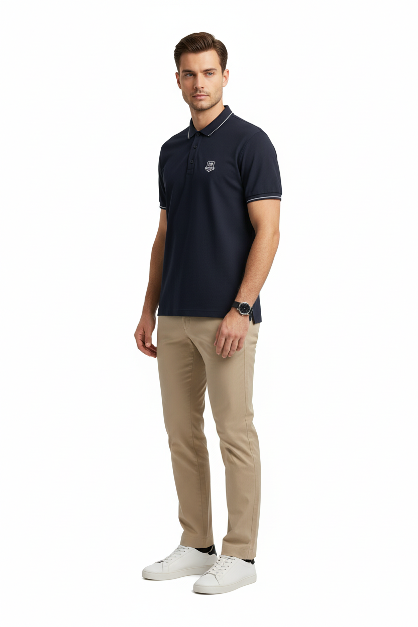 T-Shirt Polo Uomo Nero Giardini, Blu, Taglia 48 IT, P671260U