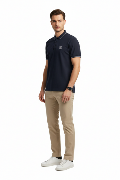 T-Shirt Polo Uomo Nero Giardini, Blu, Taglia 48 IT, P671260U