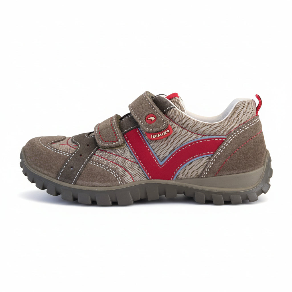 Sneakers Bambini Primigi 29162 Vera Pelle Vitello Sabbia Rosso