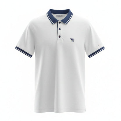 T-Shirt Polo Uomo Nero Giardini, Bianco e Blu, Cotone, P571906U