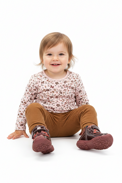 Scarpe da bambina con Strappo, Fiori, Vera pelle, Vernice, Rosso - 23 EU