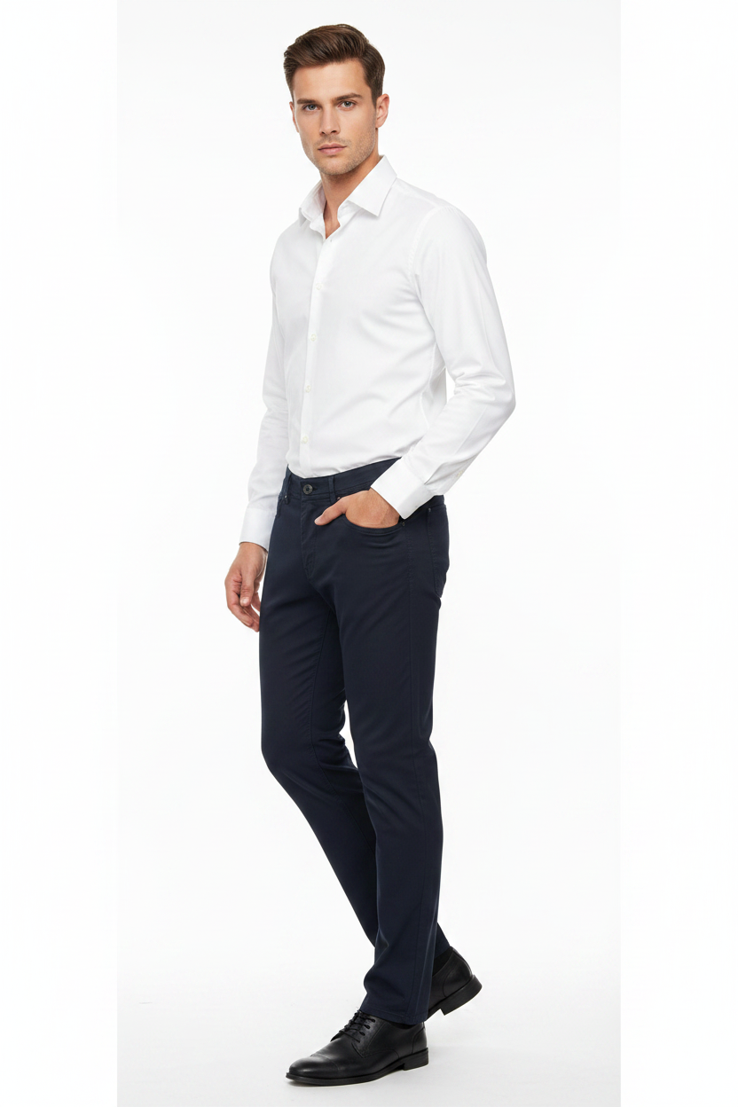 Pantaloni Blu Uomo Nero Giardini, Slim, P474502U, 46 IT