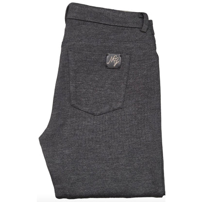 Pantaloni morbidi da donna, Nero Giardini, Grigio Scuro melange, Cotone