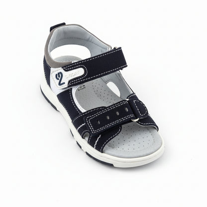 Sandali Bambino Nero Giardini Junior in Vera Pelle – Blu e Bianco