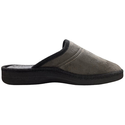 Pantofole Uomo in Velour, EMANUELA, Ciabatte Calde Grigie, Lana Cotta, 1109