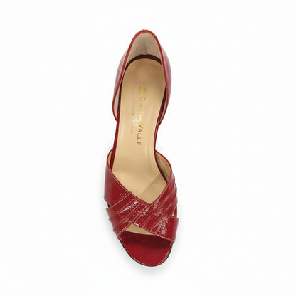 Décolleté spuntate Cinzia Valle, 4549, Tacco 3 cm, Vera Pelle, Vernice, Rosso Bordeaux