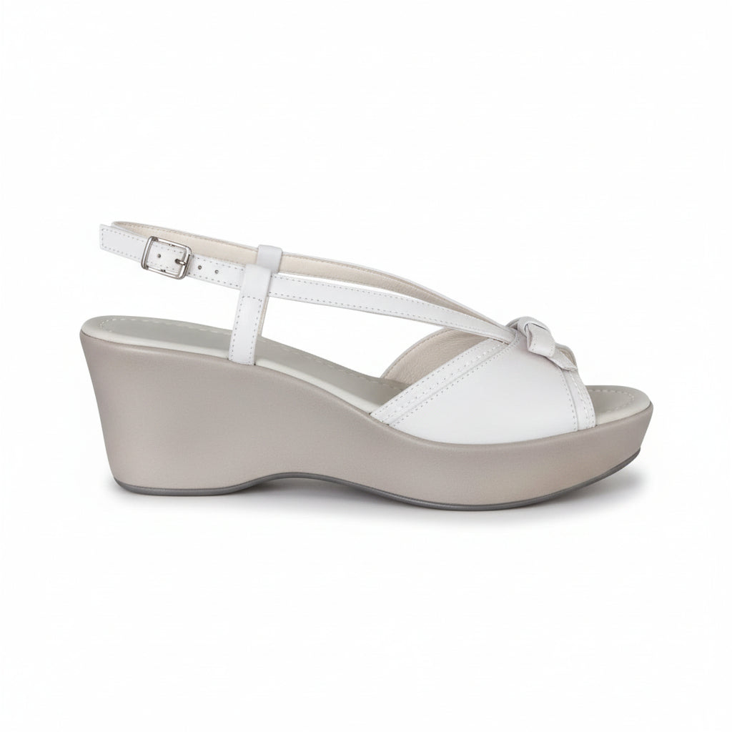 Sandali Donna Nero Giardini, 38 IT, Zeppa, Vera Pelle Beige Sabbia, P308820D
