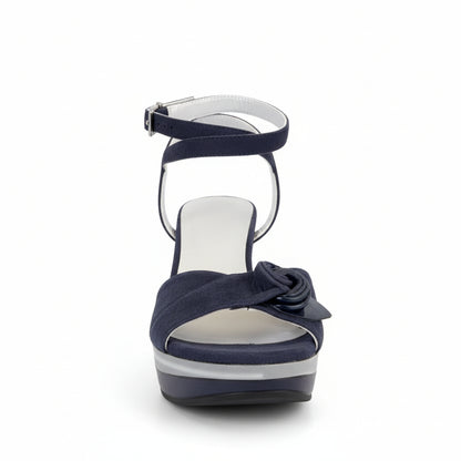 Sandali Donna Nero Giardini, Vera Pelle, Blu, Tacco, P106260DE
