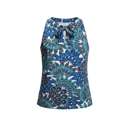 Blusa Estiva Donna Nero Giardini, Blu, Azzurro, Verde Acqua, Fantasia