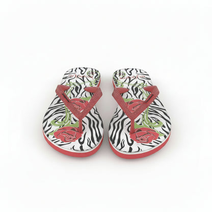 Infradito Donna De Fonseca Zebrato Rose Rosse | Ciabatte Mare Taglia 37/38