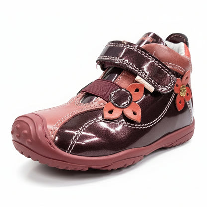 Scarpe da bambina con Strappo, Fiori, Vera pelle, Vernice, Rosso - 23 EU