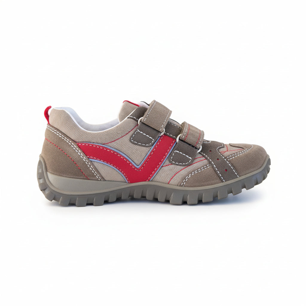 Sneakers Bambini Primigi 29162 Vera Pelle Vitello Sabbia Rosso