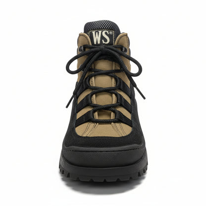 Scarponi Walk Safari, 9737I, Vera Pelle, Nero e Beige, 36 EU