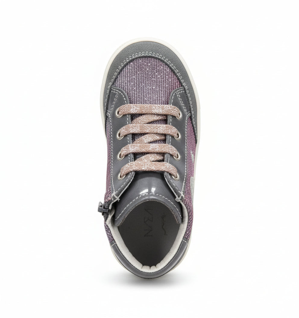 Nero Giardini Sneakers Glitter Cangianti da Bambina con Zip - 21 EU