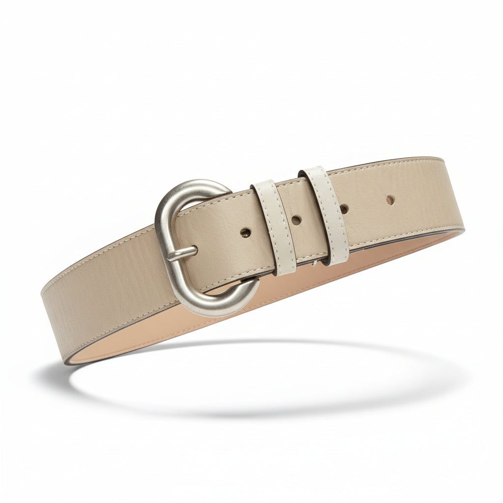 Cintura Nero Giardini, P250513D, Donna, Vera Pelle, Beige Talco Savana