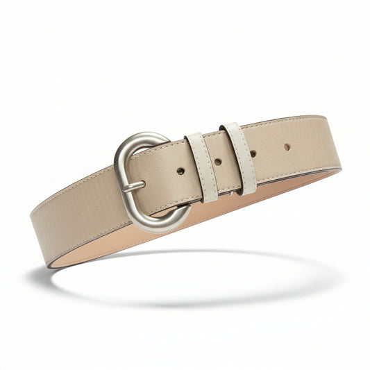 Cintura Nero Giardini, P250513D, Donna, Vera Pelle, Beige Talco Savana