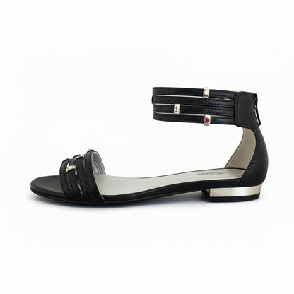 Sandali Donna Nero Giardini, Vera Pelle, Nero, Zip, Numero 40 IT, P106020D
