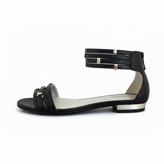 Sandali Donna Nero Giardini, Vera Pelle, Nero, Zip, Numero 40 IT, P106020D