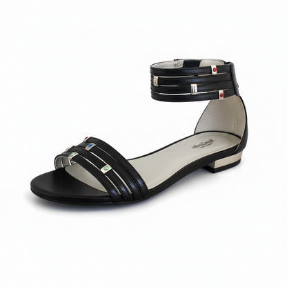 Sandali Donna Nero Giardini, Vera Pelle, Nero, Zip, Numero 40 IT, P106020D