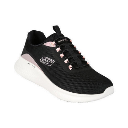 Skechers LITE PRO GLIMMER ME 150041/BKPK Donna, Nero e Rosa, Memory Foam, Senza Lacci