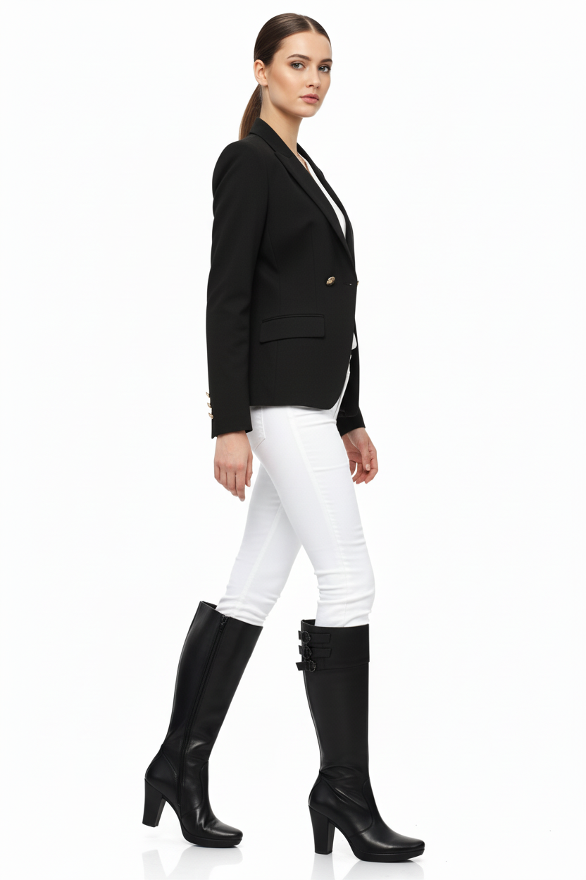 Stivali Donna NeroGiardini 00185 Vera Pelle, Nero, con Zip