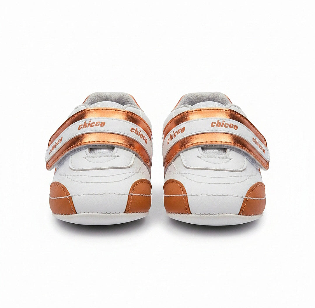 Snsakers Chicco Bimbo Bianco e Arancio Strappo