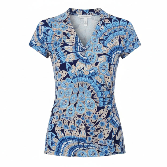 T-Shirt Donna Nero Giardini P561918D Mandala Blu