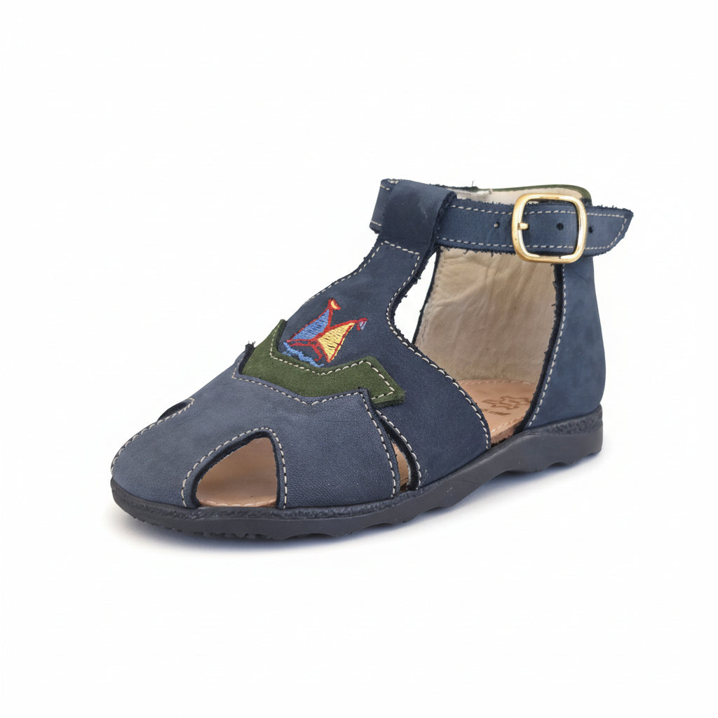 Sandali a Gabbietta Bambini Bunny Vera Pelle Blu | Taglia 23