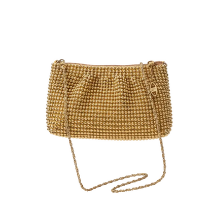 Pochette oro Albertario, rete di perline metalliche, Minibag