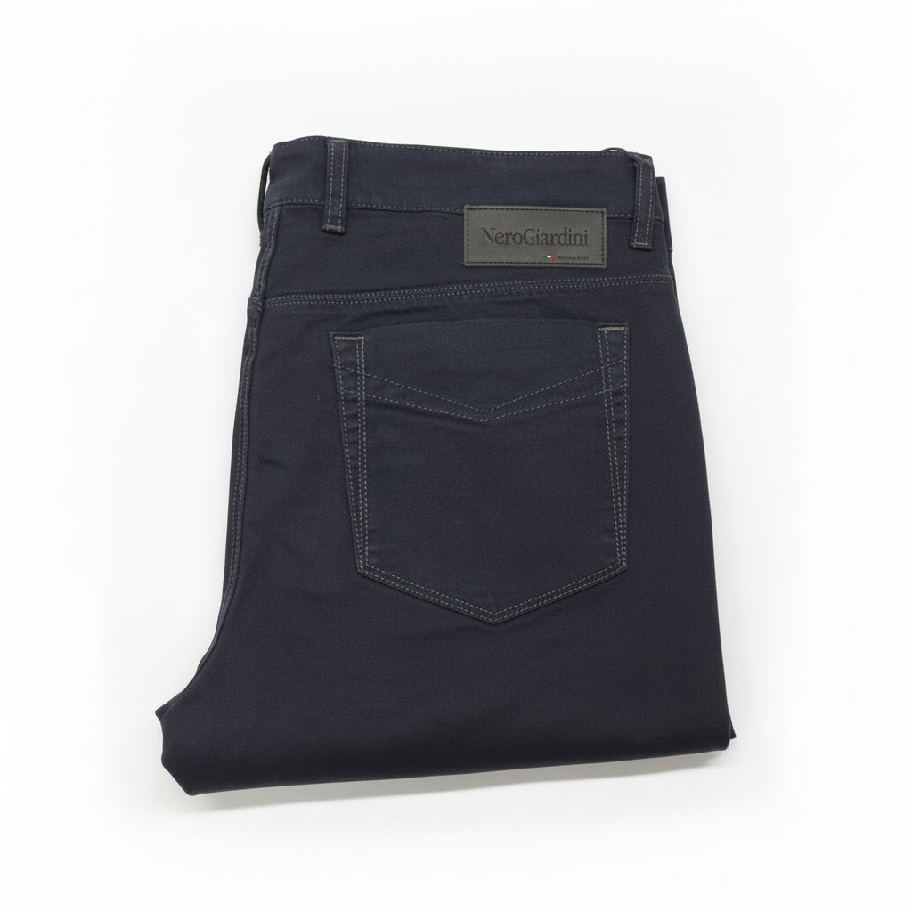 Pantaloni Blu Uomo Nero Giardini A574101U Blu Navy, Cotone Twill