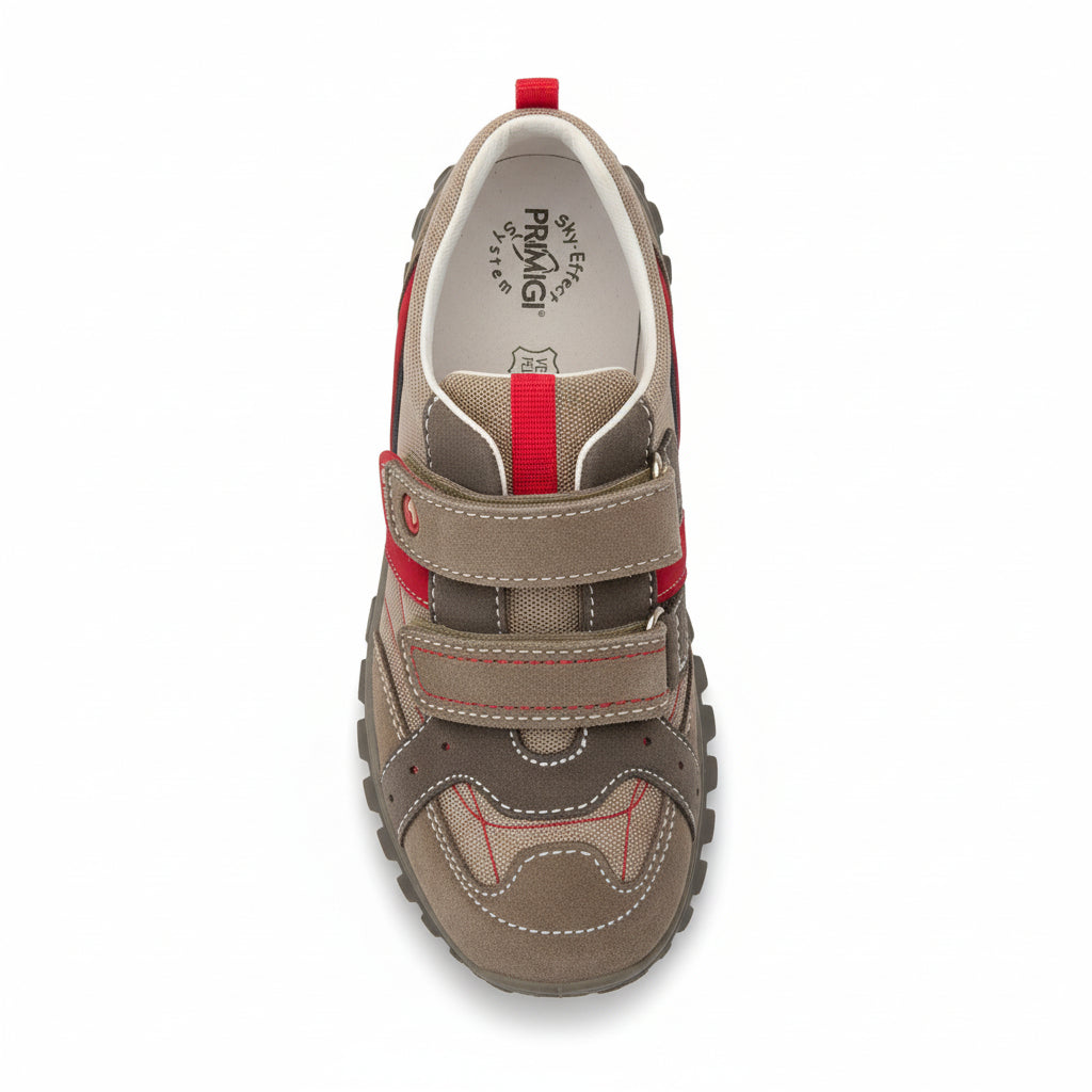 Sneakers Bambini Primigi 29162 Vera Pelle Vitello Sabbia Rosso