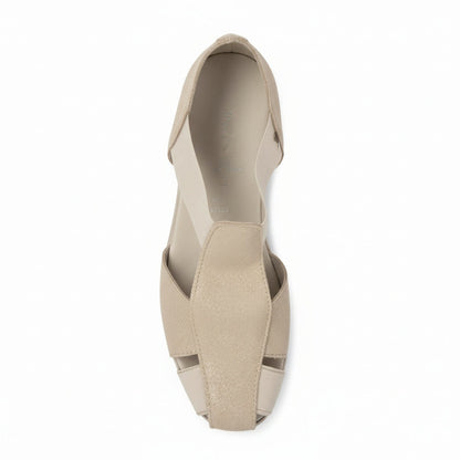 Sandali a gabbia, Donna, Cinzia Soft Vera Pelle, Beige, Elastici, Zeppa, 37 IT