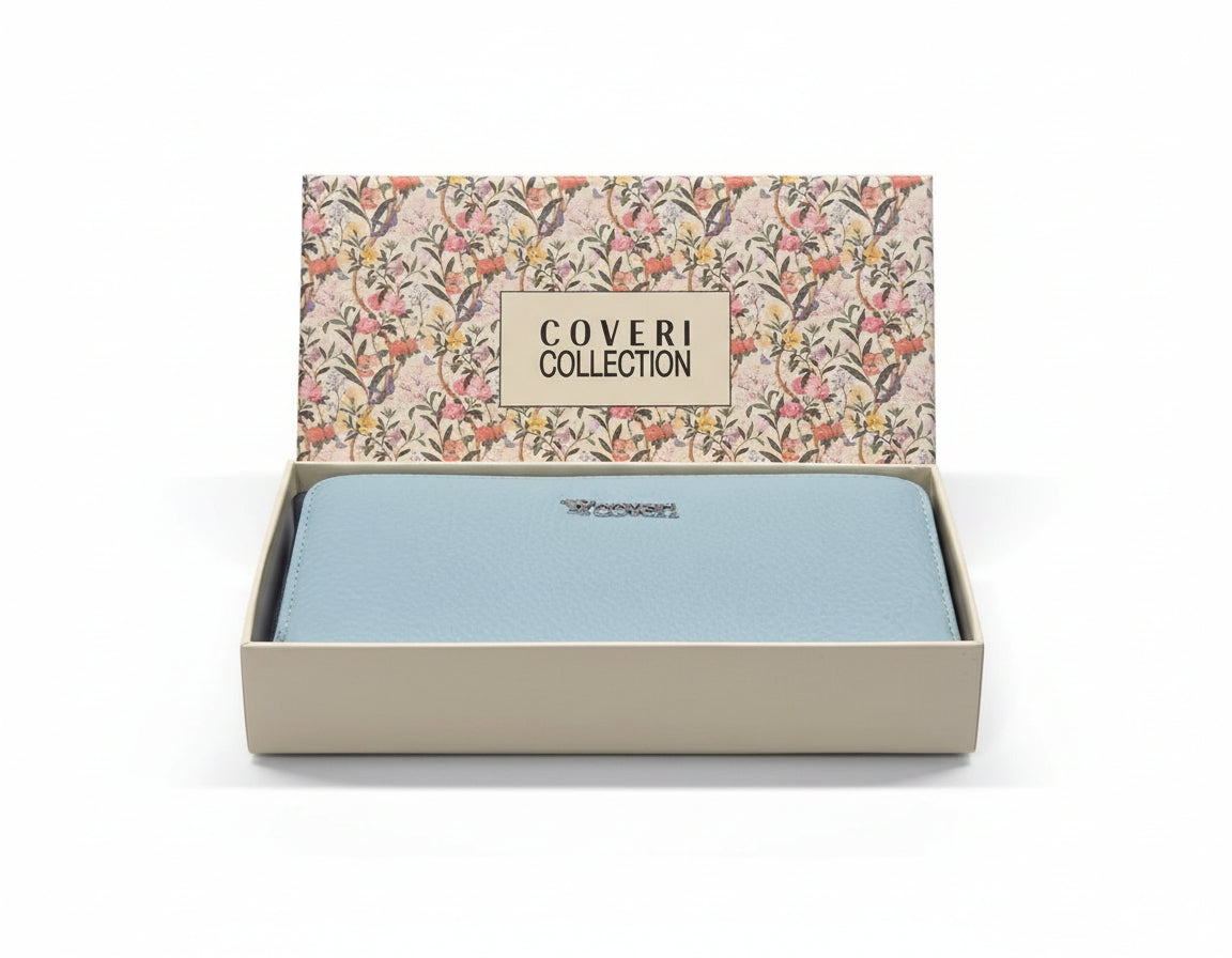 Portafoglio YOUNG COVERI Celeste con scatola