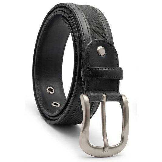 NeroGiardini Cintura Uomo in Vera Pelle e Tessuto, Nero