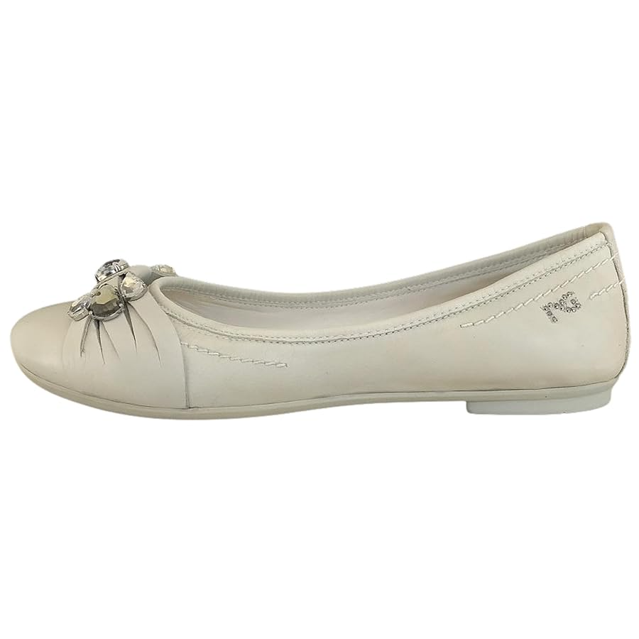 Ballerine NeroGiardini P207072D Vera Pelle, Bianco Beige Ghana Safari con Cristalli Argento
