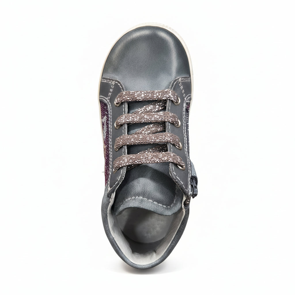 Scarpe da bambina Nero Giardini con zip, glitter cangianti, Vera Pelle - 23 EU