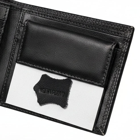 Portafoglio in Vera pelle, Nero, Coveri Collection