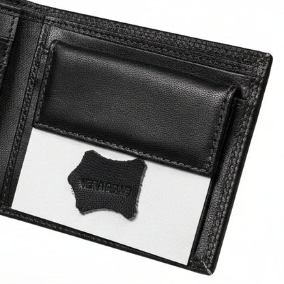 Portafoglio in Vera pelle, Nero, Coveri Collection