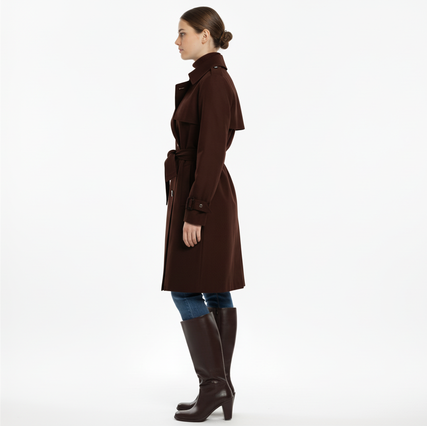 Stivali Texani Donna NeroGiardini 00580 Vera Pelle, Tacco, Zip,Marrone Testa di Moro