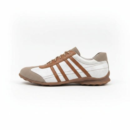 Sneakers Uomo Vera Pelle Beige Bianco Ambra Creazioni Maxi, 45
