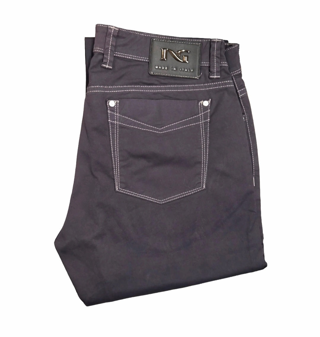 Pantaloni Blu Uomo Nero Giardini, Gabardine, P374402U, 46 IT